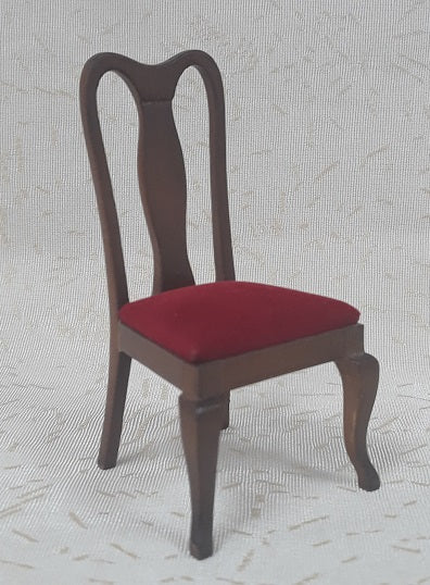 Queen Anne Side Chair, Walnut, Red
