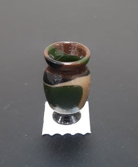 Turned Acrylic Vase, Green & Tan