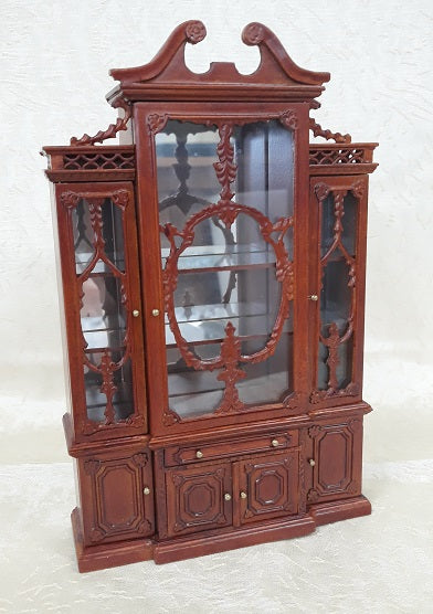 Regency China Cabinet Bookcase, Walnut