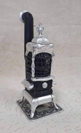 Victorian Parlour Stove, Black, Silver