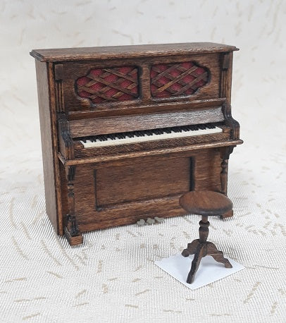 1/2" Scale Upright Piano & Stool, Walnut