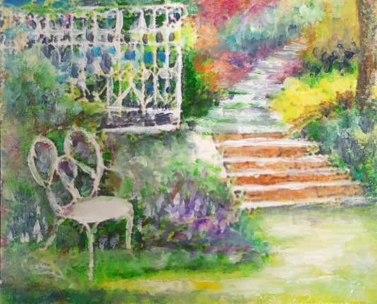 Oil Painting, Garden Stroll