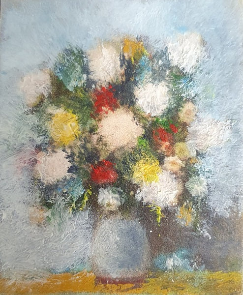 Oil Painting, Florals, Blue Vase