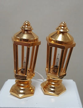 Brass Post Lantern, Pair