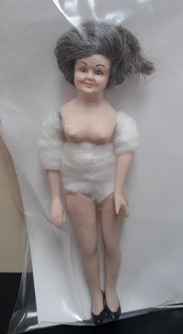 Porcelain Older Lady Doll Kit, Gray