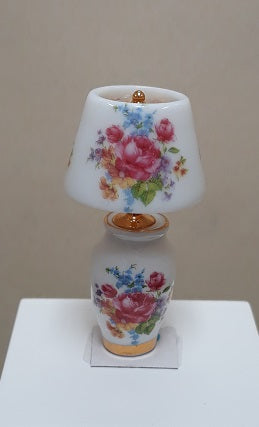 Porcelain Lamp, Pink Floral