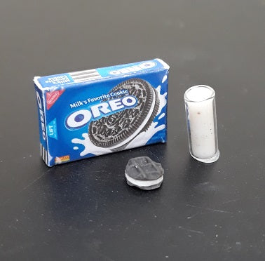 Box of Oreos, Glass Milk, Cookie