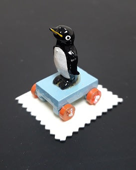 Penguin Push Toy, Handpainted