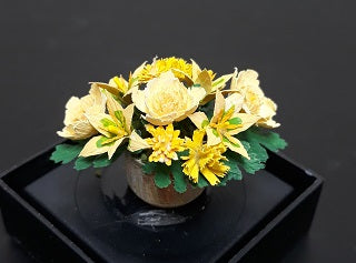 Floral Arrangement in Pot, Peonies & Mums