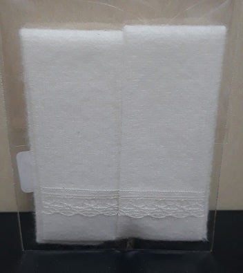 Lace Trim Towel Set, White