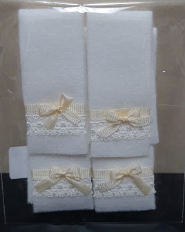 Bath Towels, Cream Bow