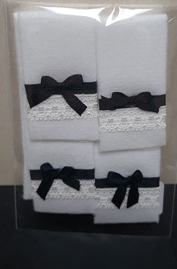 Bath Towels, Black Bow