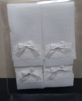 Bath Towels with Bows, White