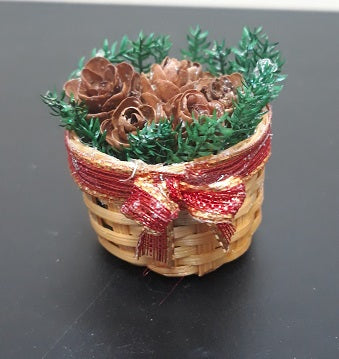 Basket with Pine Cones