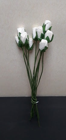 Single Rose Bud, White, 1pc