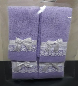 Towels with Bows, Dark Lavender