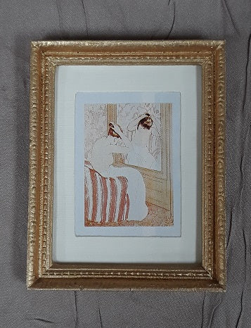 Gold Framed Print, Lady in Chair