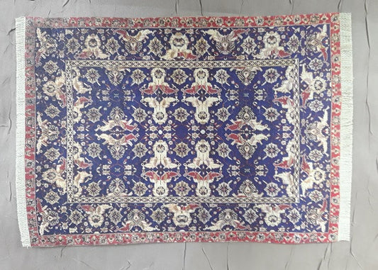 Rug, Oriental, Medium, Blue, Cream, Red