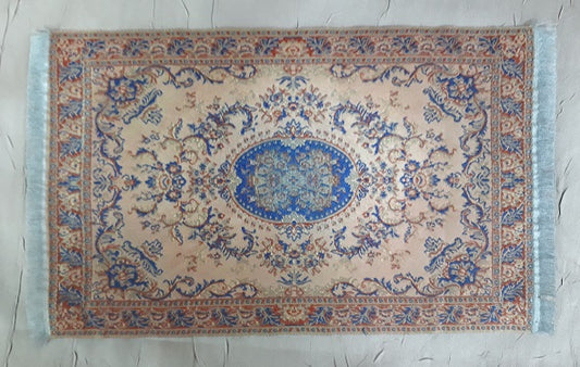 Rug, Oriental, Medium, Navy, Coral