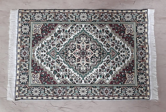 Rug, Oriental, Burgundy, Green, White