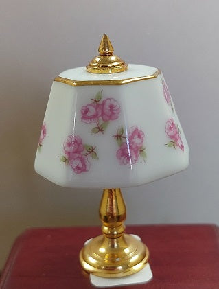 Porcelain Table Lamp, Floral Shade