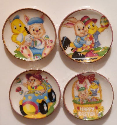 Easter Bunny Plates, 4pc