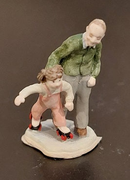 Grandpa & Grandaughter Skating Figurine