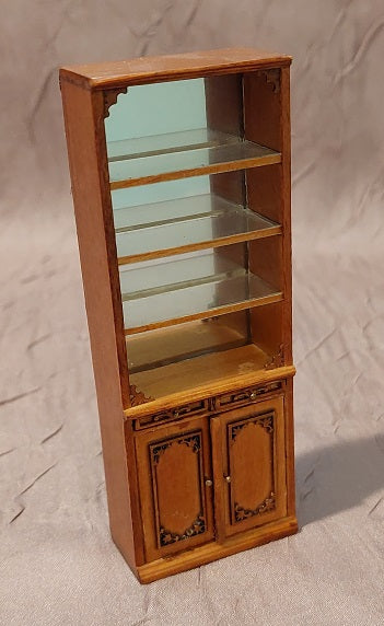 1/2" Scale Emporium Shelf Mirror Display, New Walnut