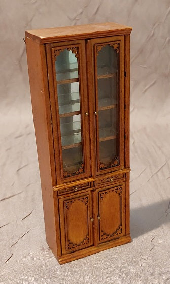 1/2" Scale Emporium 2 Door Mirrored Display Case, New Walnut