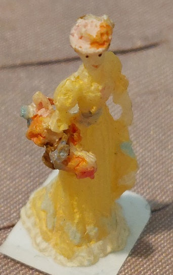 Victorian Lady Figurine, Yellow