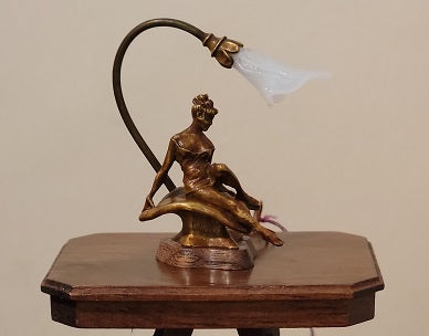 Bronze Colleen Lamp with Frosted Shade