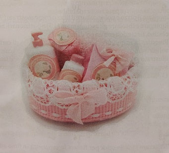 Toiletries in Basket Kit, Pink