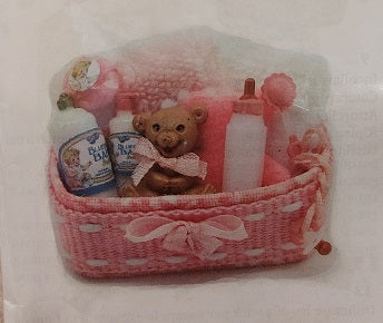 Baby Items in Basket Kit, Pink – Miniature Designs, Inc.