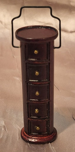 Petite Oval Sewing Stand, Mahogany