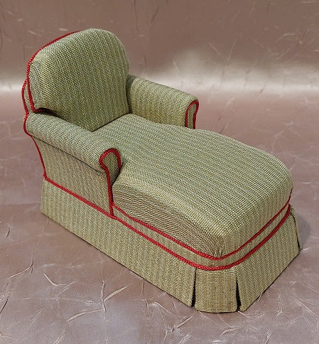 Green Chaise with Red Trim