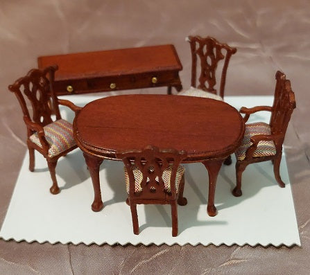 1/4" Scale Dining Room Set, 6pc, New Walnut