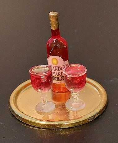 Wine Tray with Wine, 4pc