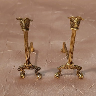 Ram Head Andirons, Pair