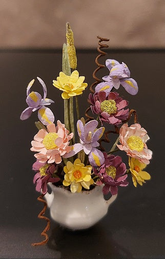 Floral Arrangement in Porcelain Pot