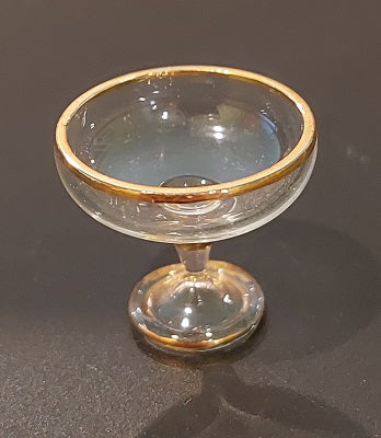 Slovakia Crystal Gold Rim Compote