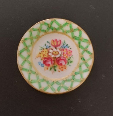 Plate, Lime Cross Edge Floral