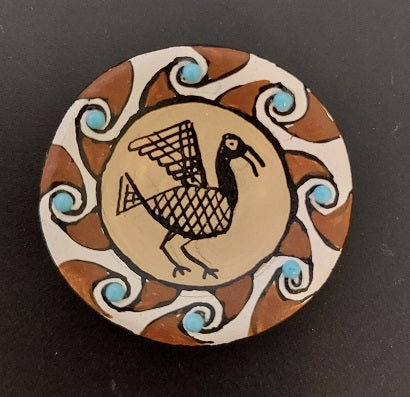 Southwest Plate, Bird, Handpainted