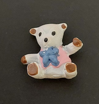 White Teddy Bear, Handpainted