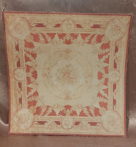 Rug, Square, Cream, Red