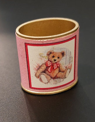 Waste Basket, Bear, Pink