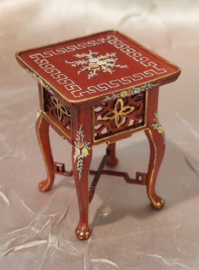 Chippendale End Table, Mahogany, Handpainted