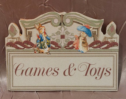 Games & Toy Sign, Peter Rabbit, Green