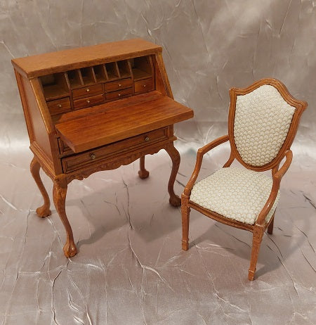 Ladies Flip Top Desk & Chair, New Walnut