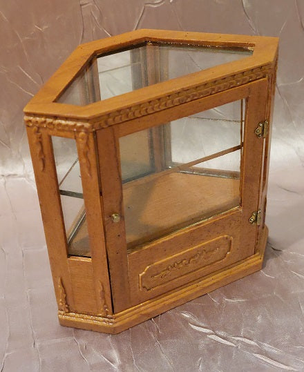 Corner Shoppe Display Case, Fruitwood