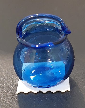 Vintage Blown Glass Basket, Blue